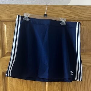 Adidas Navy Blue Mini Skirt with White Stripes